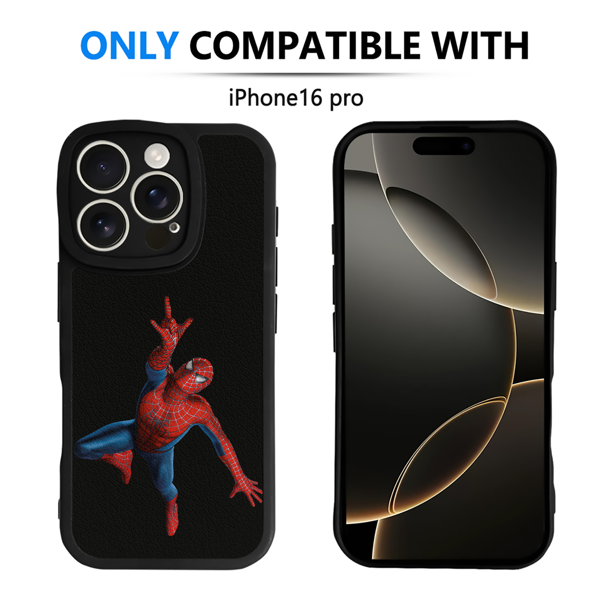 （画像用） Spider Man スパイダーマン 【iPhone 16シリーズ対応】シリコンスマホケース（レザー調） 材質：シリコン